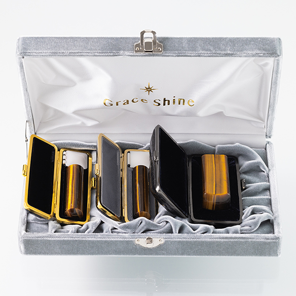 タイガーアイ（縦目）　代表印・銀行印・角印 【法人用 3本セット】